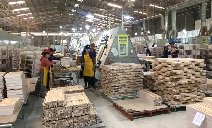 Công ty Cổ phần Kỹ nghệ gỗ Tiến Đạt (thành phố Quy Nhơn, Bình Định) đã thay đổi một số máy móc, thay hệ thống sấy nhiệt hơi cho lò sấy cũ. Ảnh: V.Đ.T.