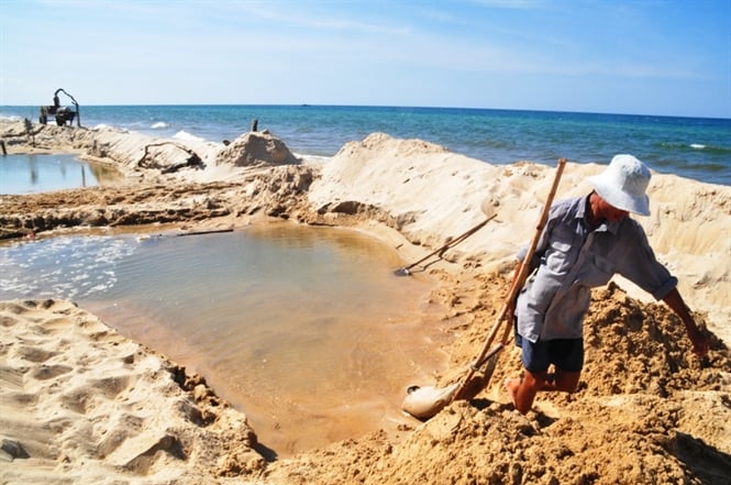 The Soc Trang area is assessed to have immediately available reserves of sea sand of 145 million m3. Photo: TL.