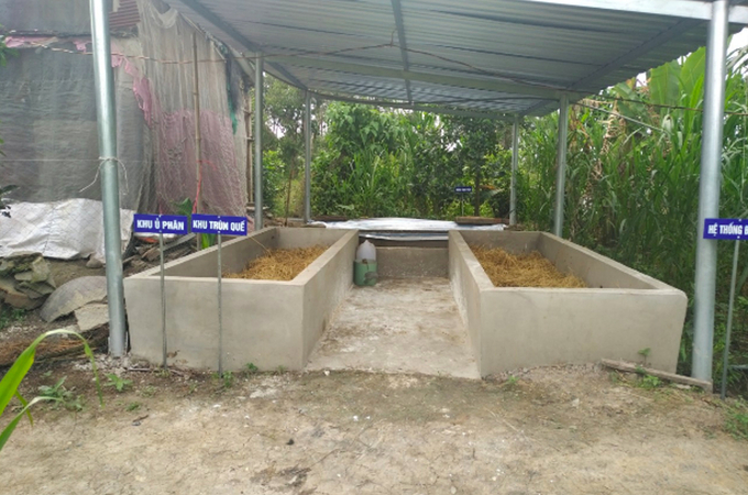 Khu nuôi trùn quế. Ảnh: Minh Đảm.