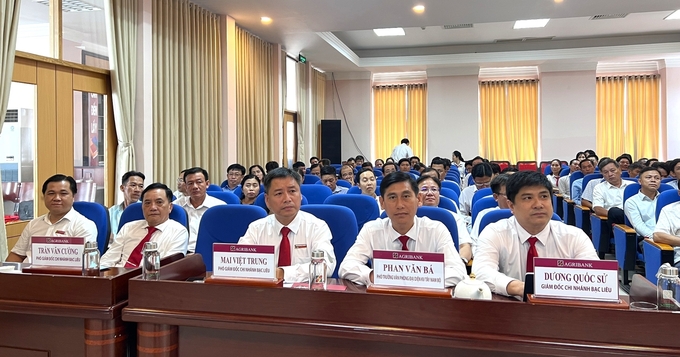 Hội nghị Tổng kết công tác phối hợp cho vay qua tổ vay vốn, giai đoạn 2022 - 2023, do Agribank Bạc Liêu phối hợp cùng Hội Nông dân tỉnh tổ chức. Ảnh: Minh Khương.
