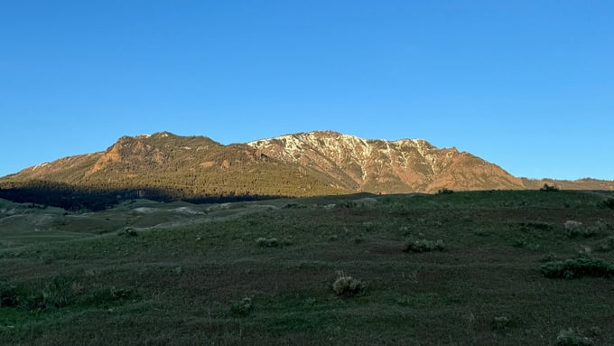 Sunrise over Yellowstone National Park.