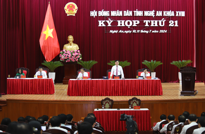 Kỳ họp thứ 21, HĐND tỉnh Nghệ An có nhiều nội dung được đại biểu, cử tri quan tâm. Ảnh: Ngọc Hùng. 