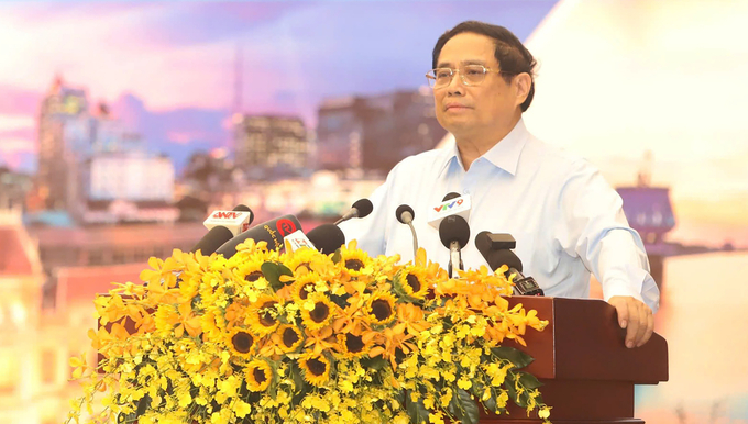Thủ tướng Chính phủ Phạm Minh Chính chỉ đạo tại Hội nghị. Ảnh: Ngô Tùng.