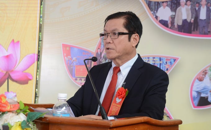 z5736379880491_f946e7895109b23187970a6dcf630377-135925_898.jpg Ông Lê Thanh Hưng, Tổng Giám đốc Tập đoàn Công nghiệp Cao su Việt Nam phát biểu tại lễ kỷ niệm. Ảnh: PV.