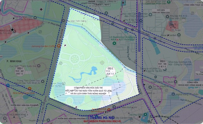 ha-noi-1-143959_708.jpg Công viên văn hóa, giải trí kết hợp bảo tồn vườn hoa và du lịch sinh thái quận Bắc Từ Liêm có diện tích lên đến 117ha. Ảnh: Quy hoạch Hà Nội.