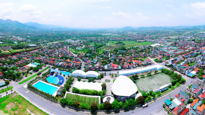 2203729_09_10381417-151751_91.jpg Thành phố Đông Triều nhìn từ trên cao. Ảnh: QMG.