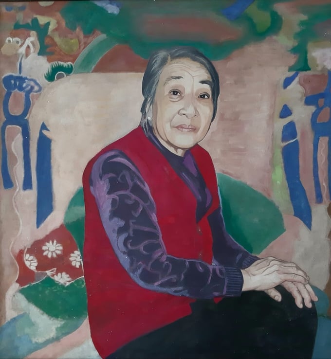 369857230_6467381576632442_532542623460736231_n-074226_769.jpg 'Cô tôi' của họa sĩ Nguyễn Thị Hiền.