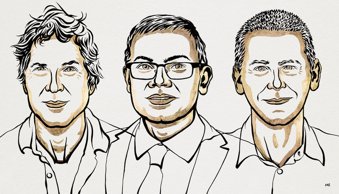 giai-nobel-hoa-hoc-2024-vinh-danh-nghien-cuu-ve-protein-170547_848.jpg Các nhà khoa học David Baker, Demis Hassabis và John Jumper là đồng chủ nhân của giải Nobel Hóa học 2024. Ảnh: The Nobel Prize.