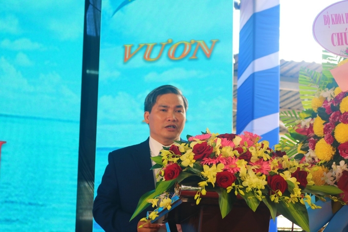 PGS.TS Võ Văn Nha - Viện trưởng Viện Nghiên cứu Nuôi trồng thủy sản III phát biểu tại lễ kỷ niệm. Ảnh: KS.