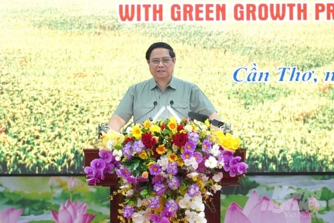 Thủ tướng Chính phủ Phạm Minh Chính chủ trì Hội nghị triển khai Đề án 1 triệu ha lúa chất lượng cao, phát thải thấp. Ảnh:Thanh Thủy.