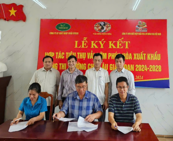 qua-vai-xuat-khau-nong-dan-kha-gia--nong-thon-doi-thay-092151_278.jpg Các hộ dân trồng vải ký kết hợp tác tiêu thụ vải sớm xuất khẩu. Ảnh: Nguyễn Nhung.