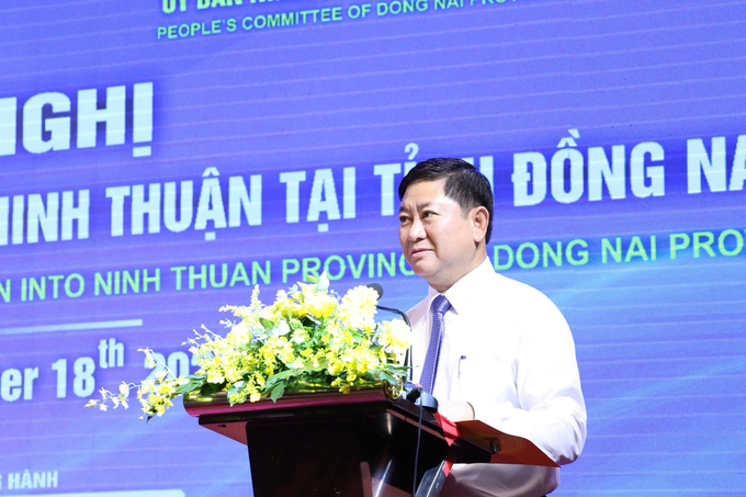 z5943509325108_423f735113fd1df178f4e0bf8a6d82cd-213559_18.jpg Ông Trần Quốc Nam, Chủ tịch UBND tỉnh Ninh Thuận phát biểu tại hội nghị. Ảnh: TL.