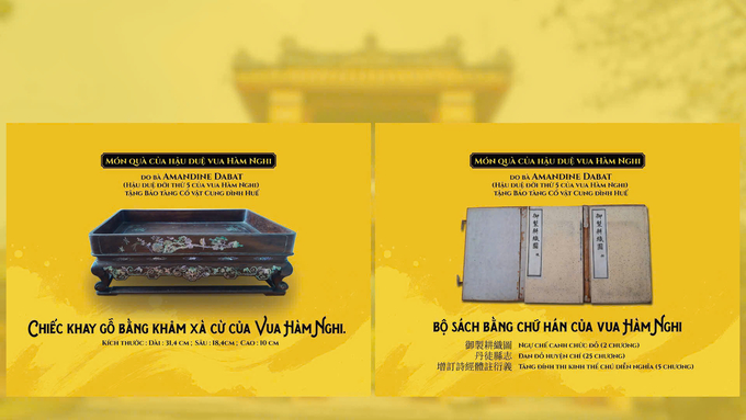 22-183120_530.jpg Các kỷ vật của vua Hàm Nghi được trao tặng cho Trung tâm bảo tàng cổ vật cung đình Huế.