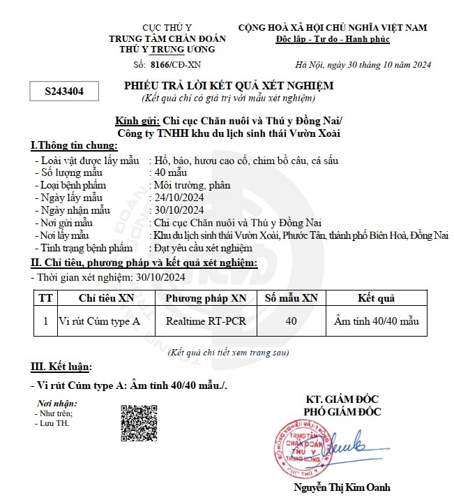 sdfgf-101155_971-101155.jpg Hiện, các mẫu bệnh phẩm từ môi trường và phân của động vật hoang dã tại ổ dịch cúm gia cầm ở Đồng Nai đã âm tính. Ảnh: LB.