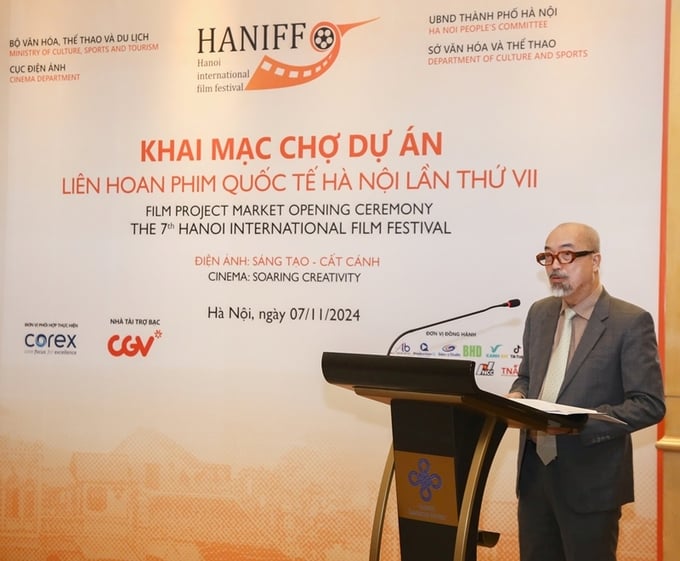 917f8aa420089856c119-223146_502.jpeg Ông Vi Kiến Thành - Cục trưởng Cục Điện ảnh phát biểu tại Lễ khai mạc Chợ Dự án Liên hoan phim quốc tế Hà Nội lần thứ VII, diễn ra tại Hà Nội ngày 7/11.