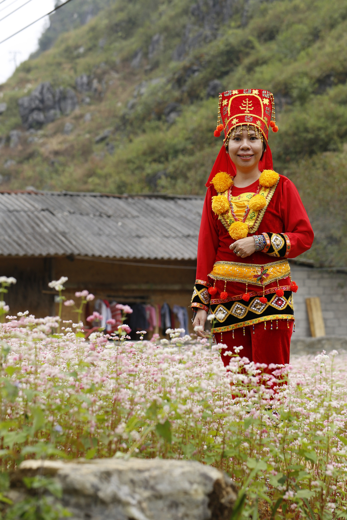 tac-gia-trong-trang-phuc-dao-do-tren-canh-dong-hoa-tam-giac-mach-150450_203.jpg Tác giả trong trang phục người Dao.