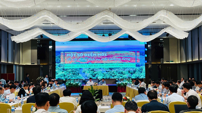 Toàn cảnh Hội nghị 'Triển khai một số nội dung Nghị định số 91/2024/NĐ-CP về dịch vụ môi trường rừng và Nghị định số 107/2022/NĐ-CP'. Ảnh: Ngọc Diệp.