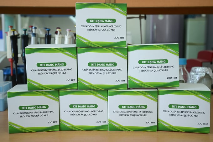 ccm-1-145952_393.jpg Bộ kit dạng màng để phát hiện bệnh greening trên cây có múi của Viện Bảo vệ thực vật. Ảnh: Tùng Đinh.