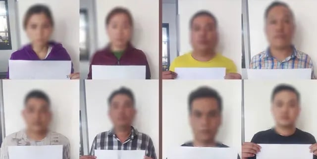 tam-giu-nhom-co-cung-cap-nuoc-tra-de-tai-xe-trao-doi-luc-test-ma-tuy-khi-cap-doi-bang-lai-8512-jpg-98515443238977235679675-204617_229.jpg Nhóm đối tượng bị tạm giữ để điều tra. Ảnh: Công an cung cấp.