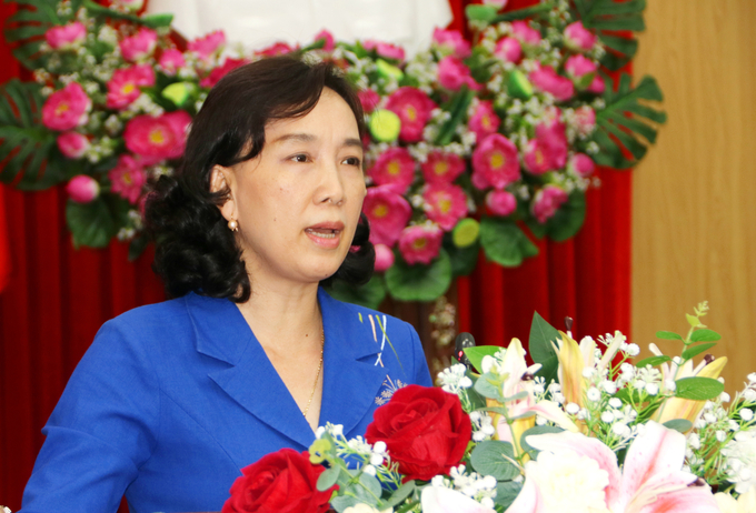 Nguyen Thi Minh Thuy, Vice Chairwoman of the An Giang Provincial People’s Committee, remarked that the Mekong Connect 2024 Forum will provide An Giang with the opportunity to utilize the unique local potential of each province, enhance connectivity, and expand cooperative relationships among cities and provinces within the Mekong Delta region. Photo: Le Hoang Vu.