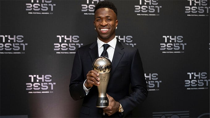vinicius-1-081422_970.jpg Vinicius Junior chiến thắng giải FIFA The Best 2024. Ảnh: FIFA.