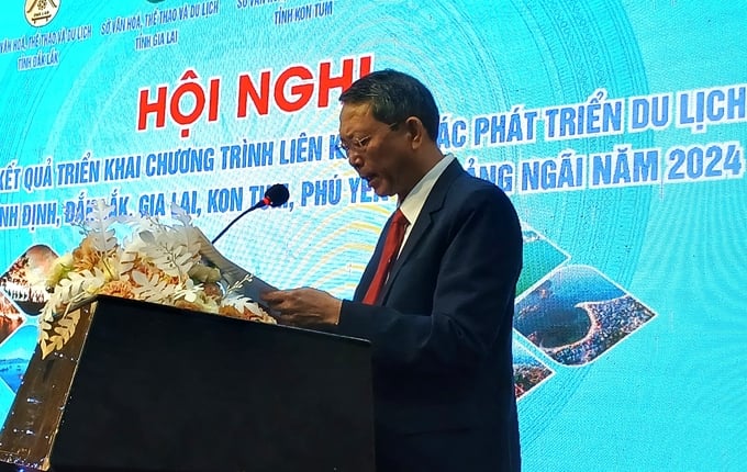 1-162354_900.jpg Ông Trần Văn Thanh, Giám đốc Sở Du lịch Bình Định, phát biểu khai mạc hội nghị. Ảnh: V.Đ.T.