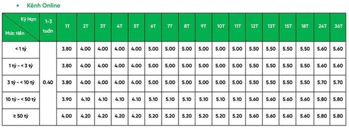 222-141330_444.jpg Lãi suất ngân hàng VPBank tháng 2/2025: Lãi suất huy động dành cho khách hàng cá nhân, hình thức tiết kiệm trực tuyến. Nguồn: Ngân hàng VPBank.