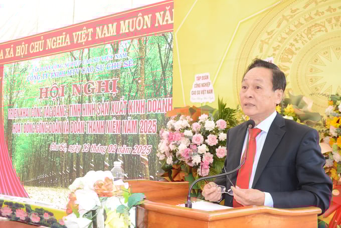 dtp_0369-125750_117.jpg Ông Trần Thanh Phụng, Phó Tổng Giám đốc Tập đoàn Công nghiệp Cao su Việt Nam phát biểu tại hội nghị. Ảnh: TA.