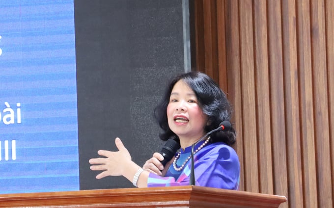 Bà Ngô Thị Anh Tuyên, Phó Chủ tịch Công đoàn Nông nghiệp và Môi trường, cho biết sẽ đẩy mạnh các chính sách pháp luật liên quan đến lao động nữ và trẻ em. Ảnh: Phương Linh.