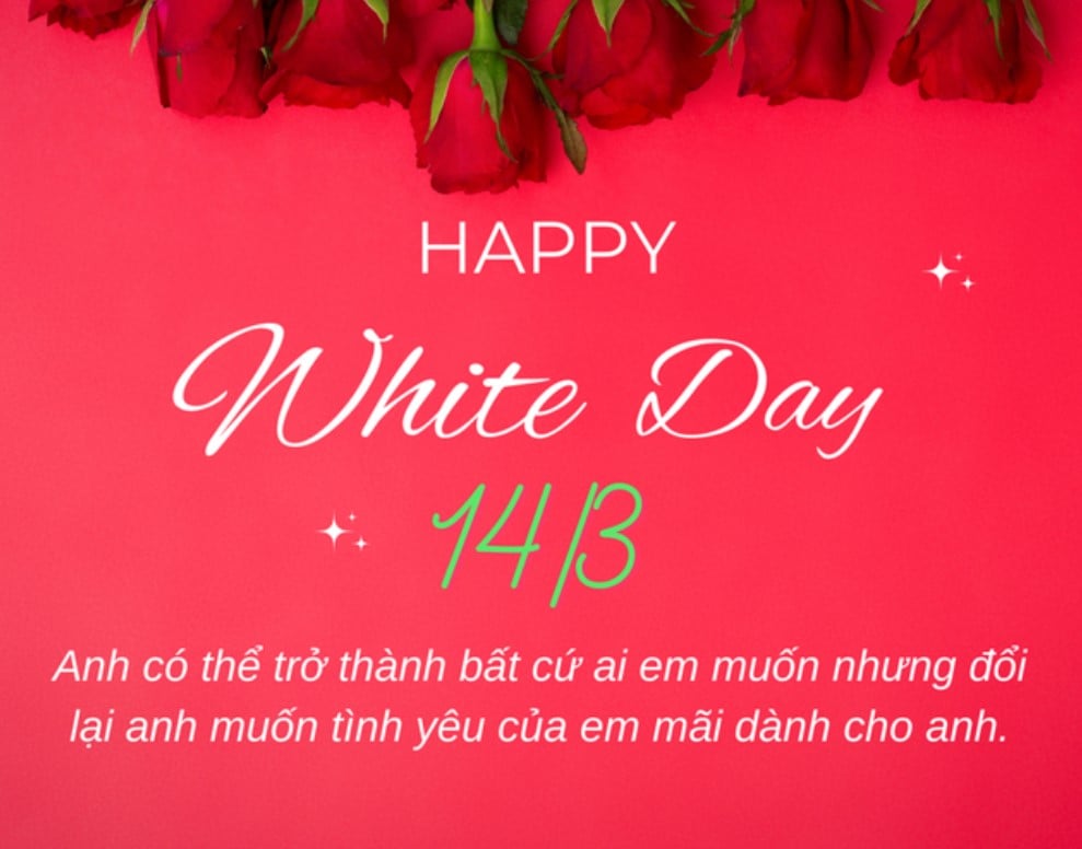 loi-chuc-valentine-trang-144344_216.jpg Ngày Valentine trắng 14/3 là dịp đặc biệt để thể hiện sự yêu thương và trân trọng dành cho đối phương thông qua những lời chúc ngọt ngào và ý nghĩa. Ảnh: Internet.