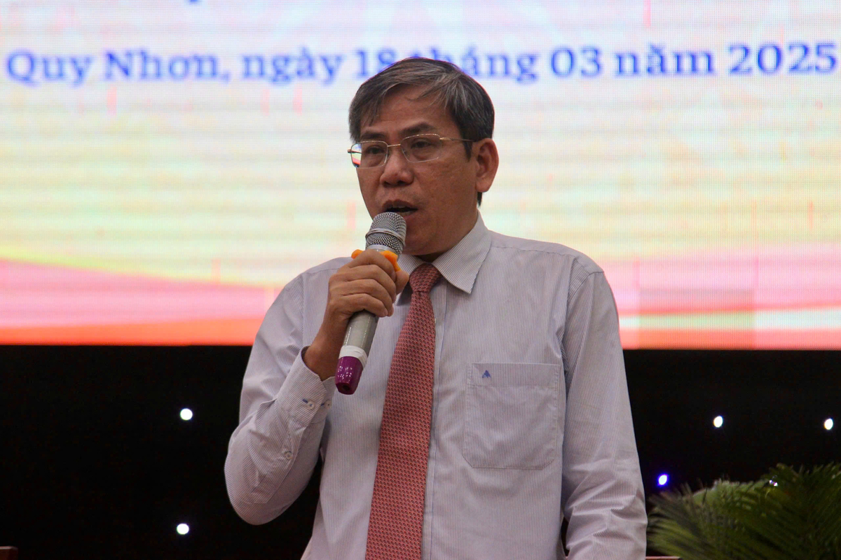 Ông Phạm Ngọc Thái, Phó Giám đốc Sở VH-TT&DL Bình Định, phát biểu tại buổi họp báo. Ảnh: V.Đ.T. Ông Phạm Ngọc Thái, Phó Giám đốc Sở VH-TT&DL Bình Định, phát biểu tại buổi họp báo. Ảnh: V.Đ.T.