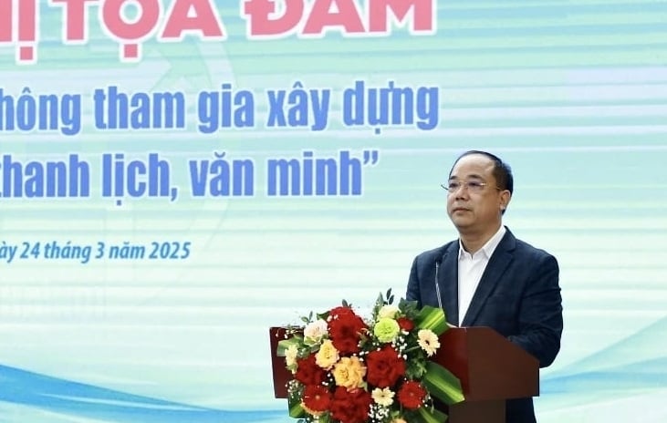 Tổng Biên tập Báo Tuổi trẻ Thủ đô Nguyễn Mạnh Hưng phát biểu chào mừng. Ảnh: Báo Tuổi trẻ Thủ đô. Tổng Biên tập Báo Tuổi trẻ Thủ đô Nguyễn Mạnh Hưng phát biểu chào mừng. Ảnh: Báo Tuổi trẻ Thủ đô.
