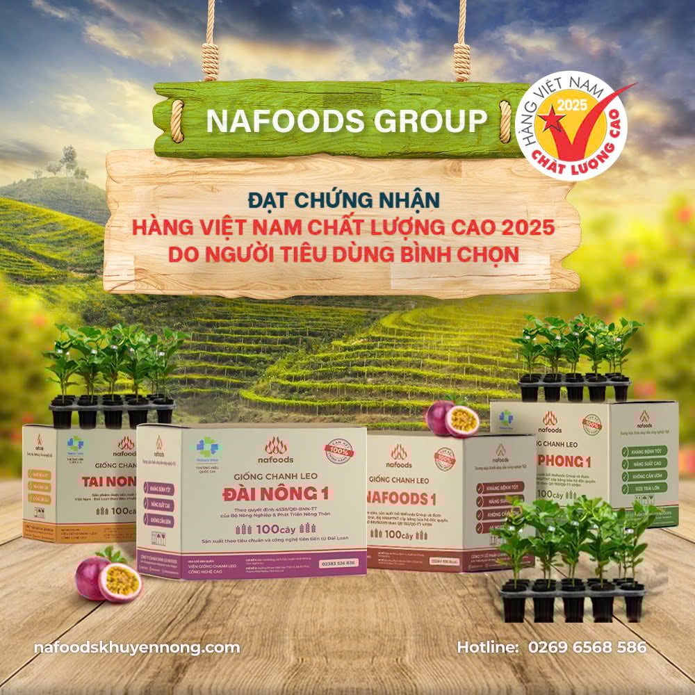 Nafoods là nhà cung cấp giống cây chanh leo công nghệ cao số 1 tại Việt Nam Nafoods là nhà cung cấp giống cây chanh leo công nghệ cao số 1 tại Việt Nam