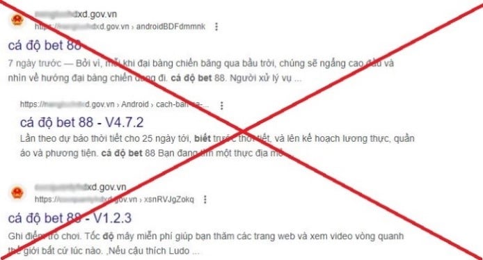 PA05 - Công an TP Hà Nộiphát hiện nhiều trang web của cơ quan Nhà nước bị gắn link quảng cáo cờ bạc. Ảnh: Công an TP Hà Nội. PA05 - Công an TP Hà Nộiphát hiện nhiều trang web của cơ quan Nhà nước bị gắn link quảng cáo cờ bạc. Ảnh: Công an TP Hà Nội.