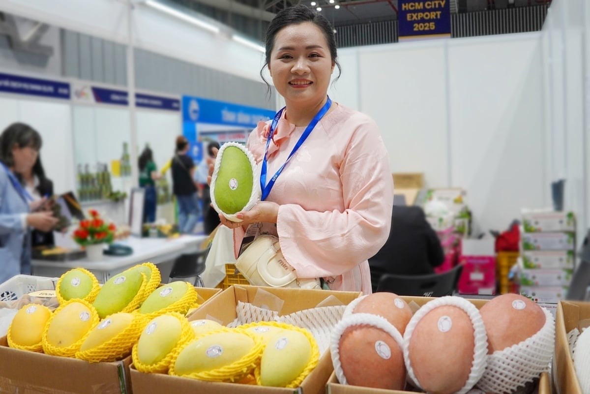 DT-Pro Co., Ltd.'s mango products with many different varieties were introduced at the Vietnam Outstanding Export Products Fair 2025. Photo: Nguyen Thuy.