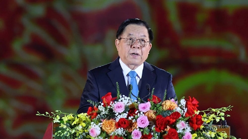 Ông Nguyễn Trọng Nghĩa, Ủy viên Bộ Chính trị, Bí thư Trung ương Đảng, Trưởng ban Tuyên giáo và Dân vận Trung ương phát biểu tại buổi lễ. Ảnh: BTC.