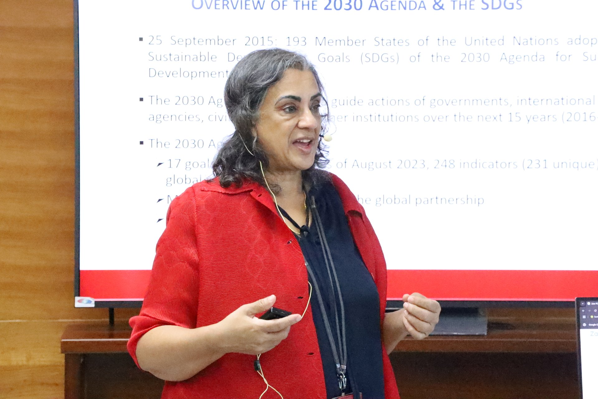 Bà Sangita Dubey, chuyên gia thống kê khu vực châu Á - Thái Bình Dương của FAO. Ảnh: Phương Linh. Bà Sangita Dubey, chuyên gia thống kê khu vực châu Á - Thái Bình Dương của FAO. Ảnh: Phương Linh.