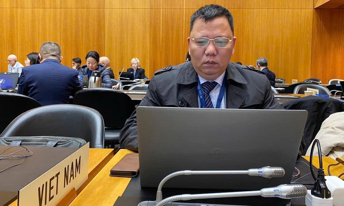 Ngo Xuan Nam at the recent SPS/WTO Committee meeting in Switzerland. Photo: SPS Vietnam.