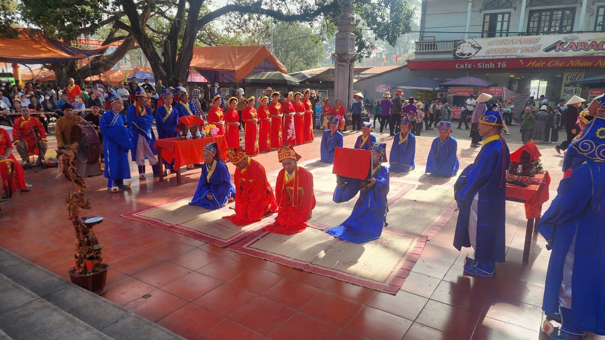 Nghi lễ tế thần cầu mong quốc thái dân an. Ảnh: Phạm Minh.