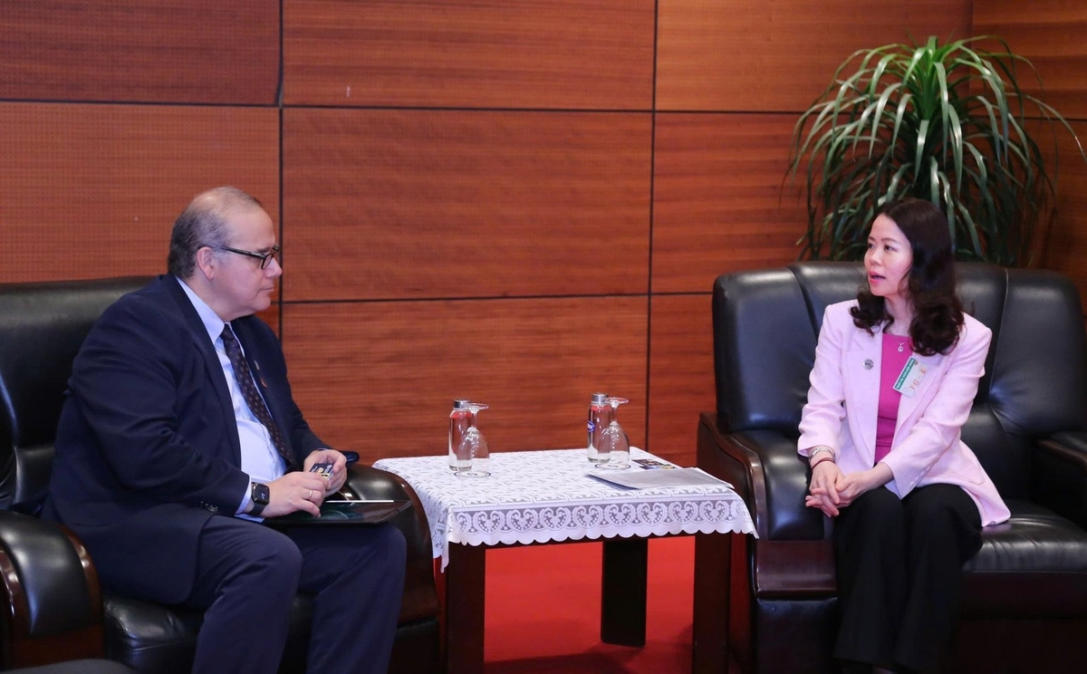 Mr. Máximo Torero had a bilateral working session with Deputy Minister Nguyen Minh Hang. Photo: FAO. 