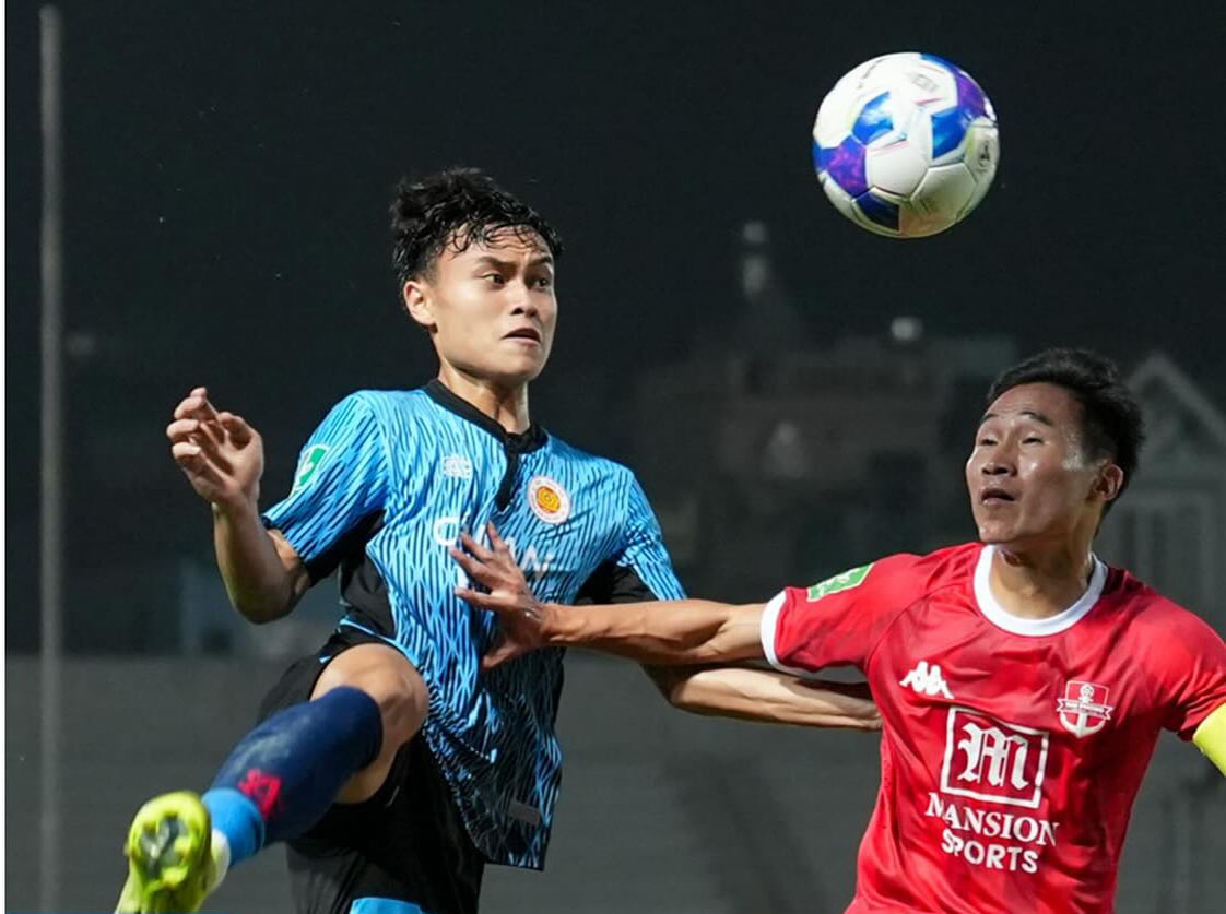Công an Hà Nội (xanh) lội ngược dòng thành công trước Hải Phòng tại tứ kết Cúp Quốc gia. Ảnh: Công an Hà Nội.