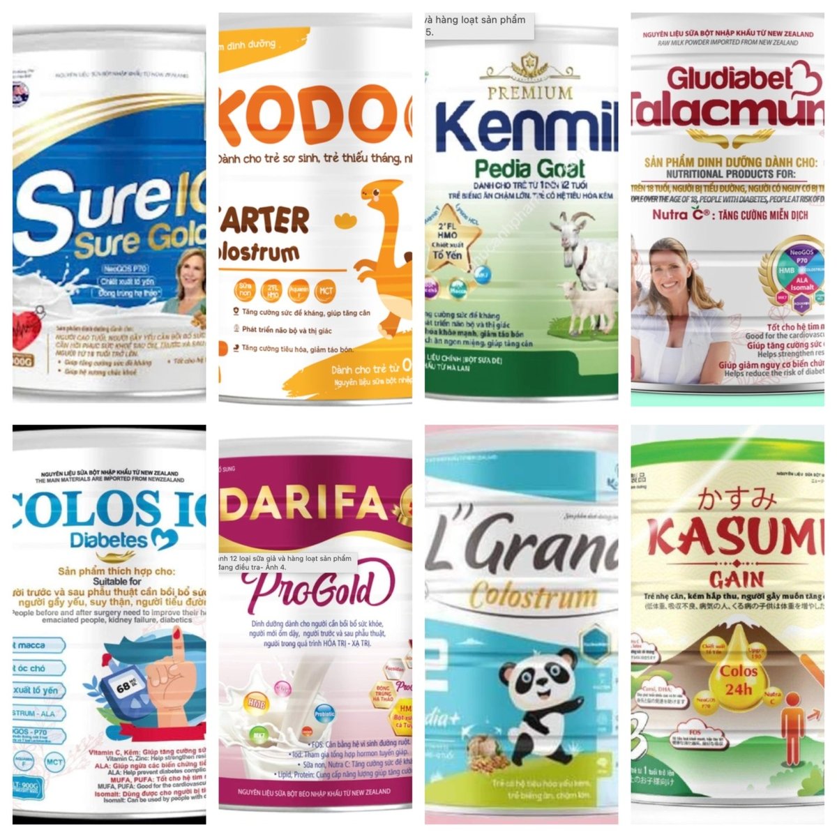 Các sản phẩm sữa giả trên thị trường vừa bị cơ quan chức năng tỉnh Quảng Ninh thu hồi. Ảnh: Cường Vũ. 