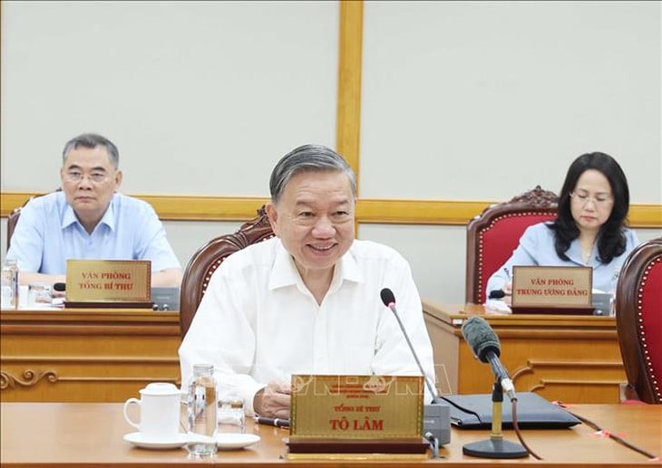 Tổng Bí thư Tô Lâm chủ trì cuộc họp của Bộ Chính trị, Ban Bí thư. Ảnh: TTXVN. Tổng Bí thư Tô Lâm chủ trì cuộc họp của Bộ Chính trị, Ban Bí thư. Ảnh: TTXVN.