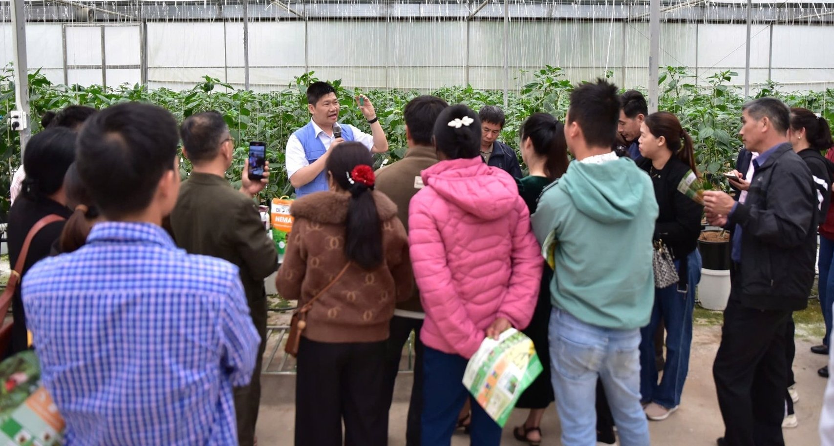 Đông đảo nông dân Mộc Châu chăm chú nghe chuyên gia FAO tại Việt Nam phổ biến, hướng dẫn phương pháp sử dụng thiên địch trong phòng trừ sinh vật hại cây trồng. Ảnh: Kiều Chi. Đông đảo nông dân Mộc Châu chăm chú nghe chuyên gia FAO tại Việt Nam phổ biến, hướng dẫn phương pháp sử dụng thiên địch trong phòng trừ sinh vật hại cây trồng. Ảnh: Kiều Chi.