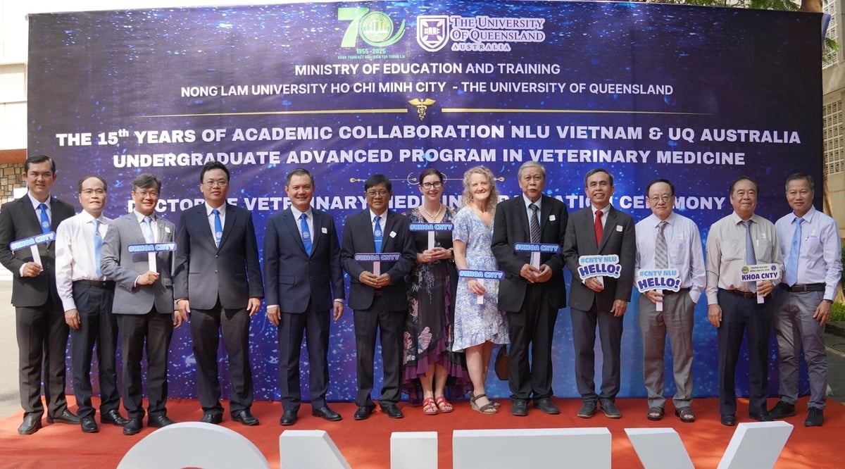 Trường Đại học Nông lâm TP. HCM vừa tổng kết 15 năm phát triển chương trình đào tạo ngành thú y theo chuẩn quốc tế, phối hợp với Đại học Queensland (Úc). Ảnh: Lê Bình. Trường Đại học Nông lâm TP. HCM vừa tổng kết 15 năm phát triển chương trình đào tạo ngành thú y theo chuẩn quốc tế, phối hợp với Đại học Queensland (Úc). Ảnh: Lê Bình.