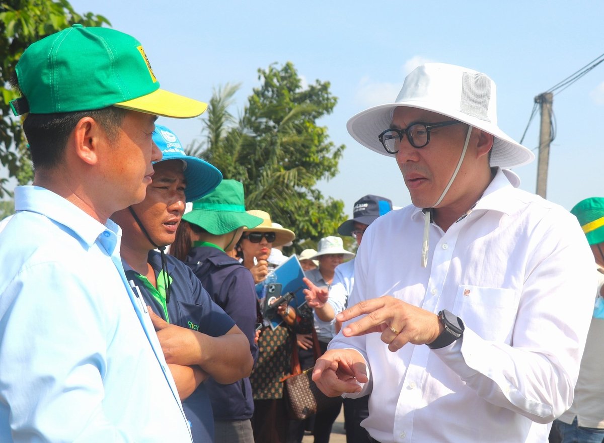 Ông Trần Phú Lộc Thành - Giám đốc Sở Nông nghiệp và Môi trường TP Cần Thơ (bìa phải) - chia sẻ với HTX và địa phương giải pháp nhân rộng Đề án 1 triệu hecta lúa chất lượng cao. Ảnh: Kim Anh. Ông Trần Phú Lộc Thành - Giám đốc Sở Nông nghiệp và Môi trường TP Cần Thơ (bìa phải) - chia sẻ với HTX và địa phương giải pháp nhân rộng Đề án 1 triệu hecta lúa chất lượng cao. Ảnh: Kim Anh.