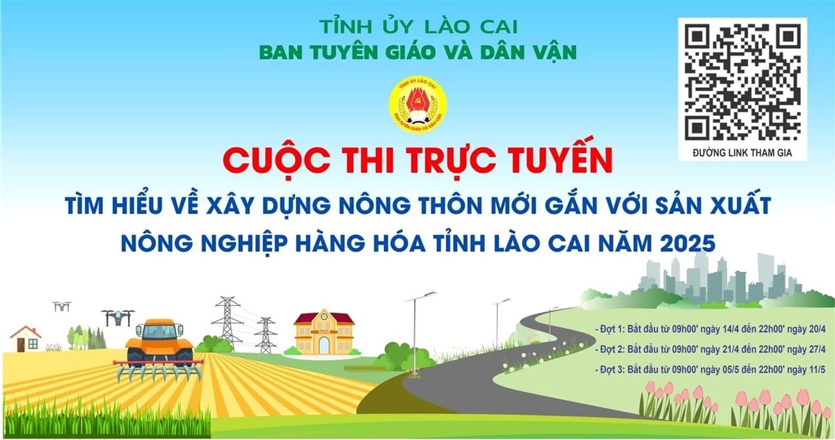 Lào Cai phát động Cuộc thi tìm hiểu trực tuyến xây dựng nông thôn mới nhằm tuyên truyền sâu rộng, giúp cán bộ, đảng viên và nhân dân hiểu rõ chủ trương, quan điểm, mục tiêu và nhiệm vụ phát triển nông nghiệp hàng hóa. Ảnh: Bích Hợp. Lào Cai phát động Cuộc thi tìm hiểu trực tuyến xây dựng nông thôn mới nhằm tuyên truyền sâu rộng, giúp cán bộ, đảng viên và nhân dân hiểu rõ chủ trương, quan điểm, mục tiêu và nhiệm vụ phát triển nông nghiệp hàng hóa. Ảnh: Bích Hợp.