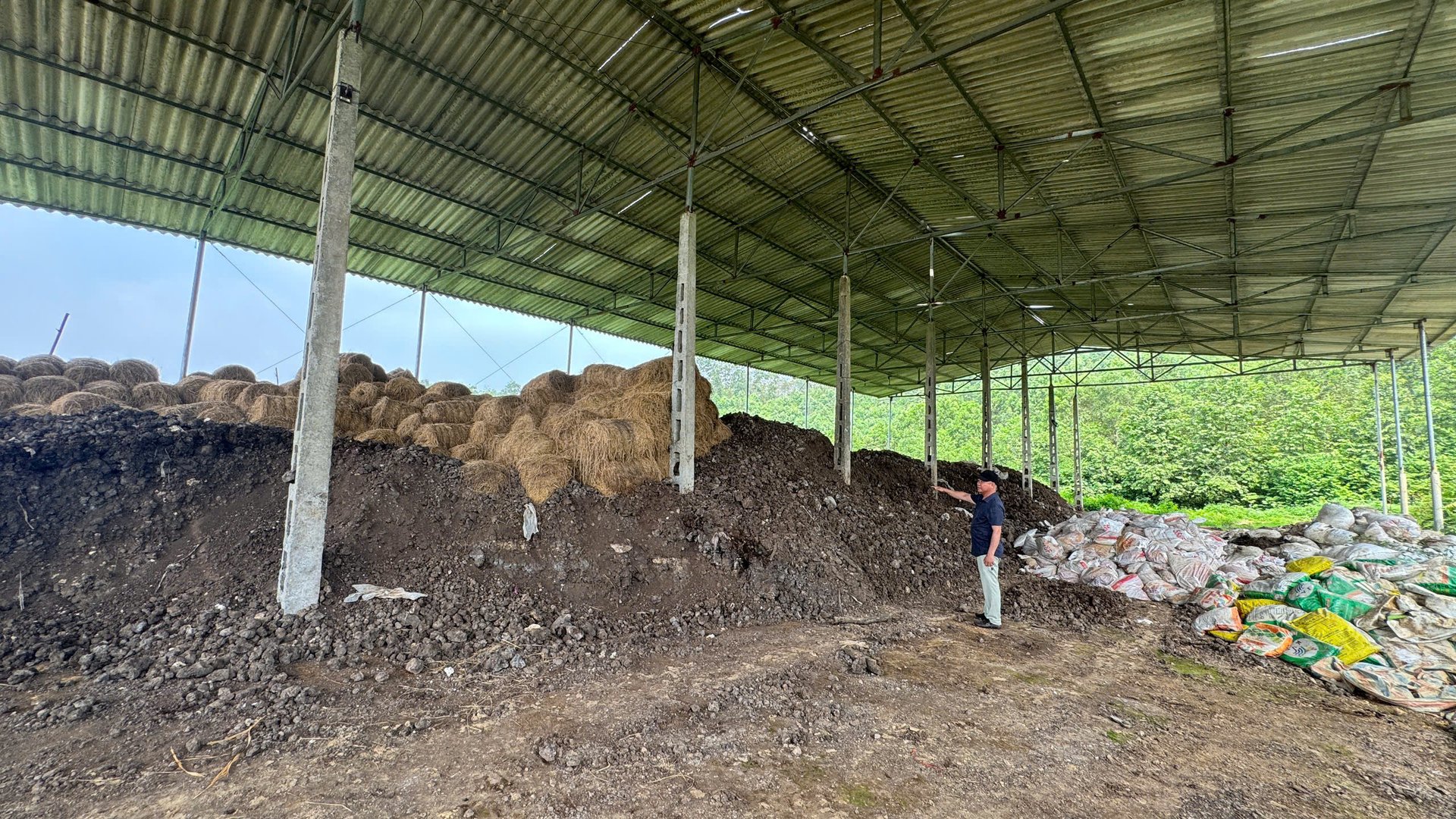 HTX xây dựng kho phân hữu cơ 1.000m2, quy mô ủ từ 1.500 - 1.800 tấn phân/năm để chủ động nguồn phân bón quanh năm. Ảnh: Ánh Nguyệt. HTX xây dựng kho phân hữu cơ 1.000m2, quy mô ủ từ 1.500 - 1.800 tấn phân/năm để chủ động nguồn phân bón quanh năm. Ảnh: Ánh Nguyệt.