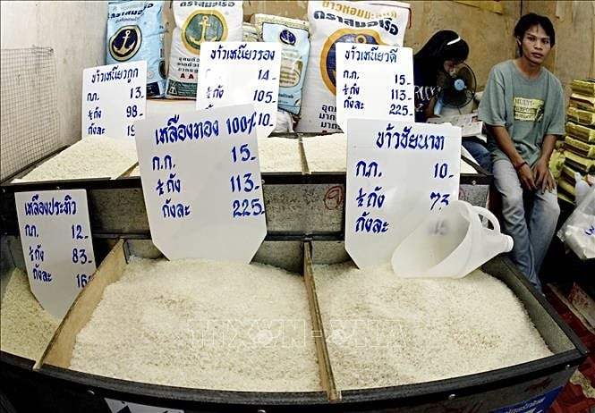 Nếu không đạt được thỏa thuận trước tháng 7, gạo Thái Lan sẽ bị Mỹ áp thuế lên tới 36%. Ảnh: RUNGROJ YONGRIT/EPA-EFE. Nếu không đạt được thỏa thuận trước tháng 7, gạo Thái Lan sẽ bị Mỹ áp thuế lên tới 36%. Ảnh: RUNGROJ YONGRIT/EPA-EFE.