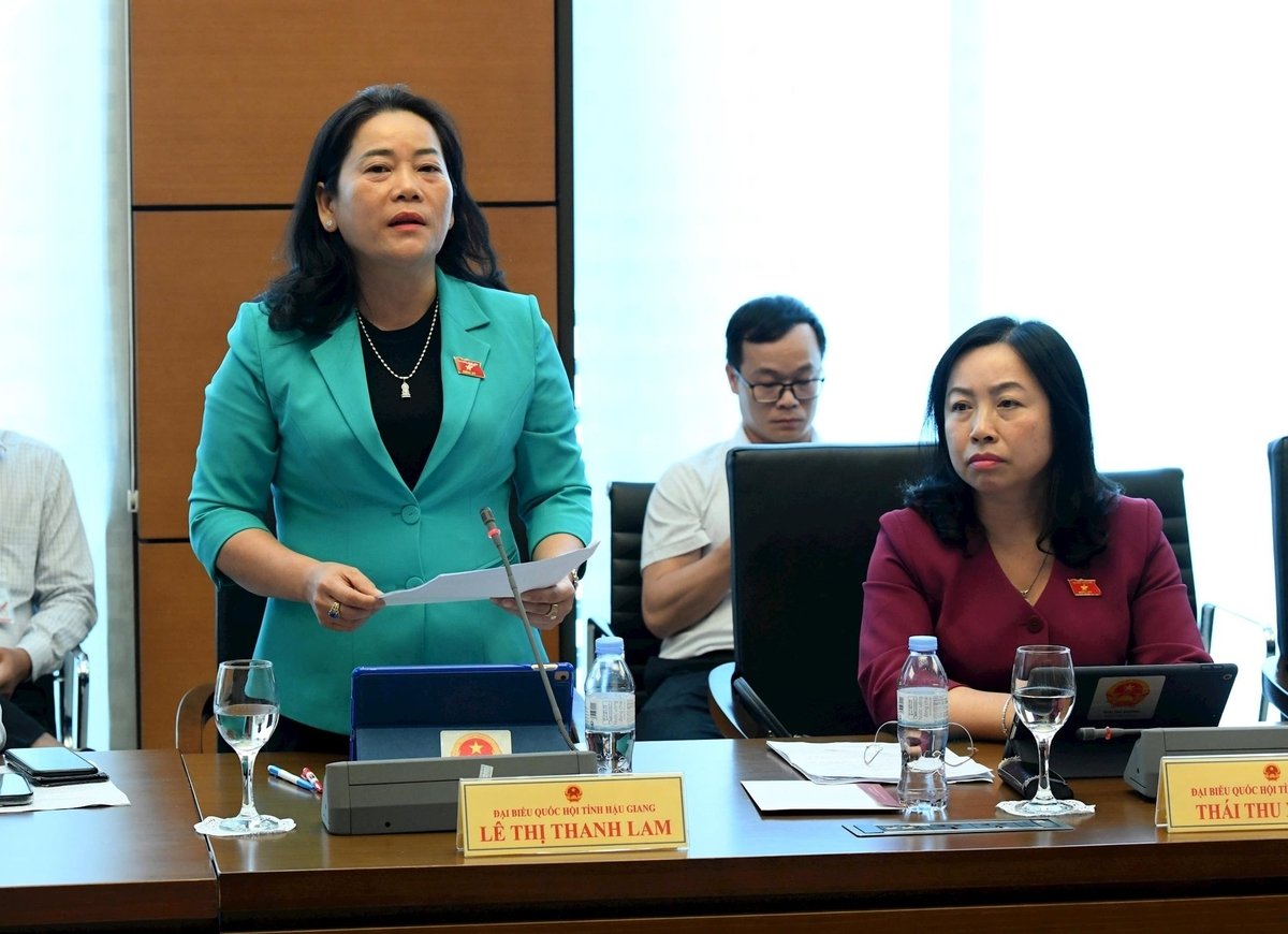 ĐBQH Lê Thị Thanh Lam (Hậu Giang) phát biểu. Ảnh: Lâm Hiển. ĐBQH Lê Thị Thanh Lam (Hậu Giang) phát biểu. Ảnh: Lâm Hiển.